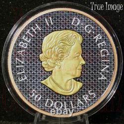 2021 Maple Leaf in Motion $50 Pure Silver Yellow&Rose Gold Plated Coin Canada