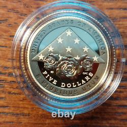 2021 Nat'l Law Enforcement Memorial $5 Gold Proof Coin Box & CoA