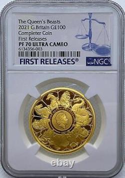 2021 The Queen's Beasts Gold Coin? 100 1oz PF70UC First releases Issued 625pcs