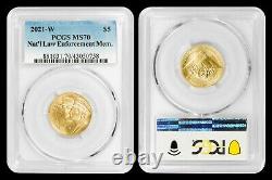 2021-W $5 Gold National Law Enforcement PCGS MS70 - SUPER LOW MINTAGE COIN