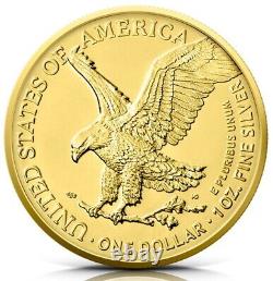 2022 1 Oz Silver $1 SPRING AMERICAN EAGLE Gilded Colored Coin