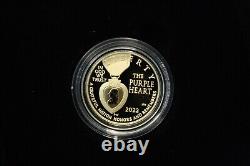 2022 $5 National Purple Heart Hall of Honor Commemorative gold coin Box with COA