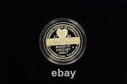 2022 $5 National Purple Heart Hall of Honor Commemorative gold coin Box with COA
