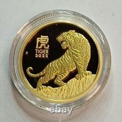 2022 Australian Lunar Year of the Tiger 1/4 oz Gold Proof $25 Coin NEW Series-3
