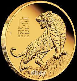 2022 Australian Lunar Year of the Tiger 1/4 oz Gold Proof $25 Coin NEW Series-3
