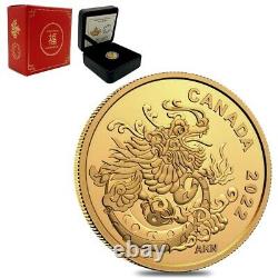 2022 Canada 1/20 oz Earth Dragon Proof Gold Coin. 9999 Fine (withBox & COA)
