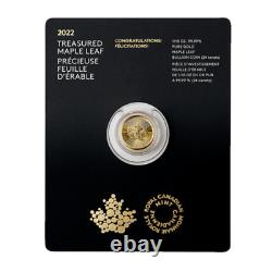 2022 Canada Treasured Maple Leafs $5 1/10th Oz GOLD CONGRATULATIONS SET