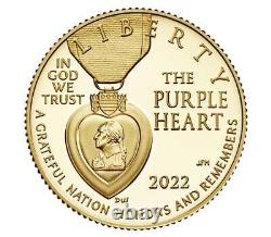 2022 National Purple Heart Hall of Honor Proof Five-Dollar Gold Coin