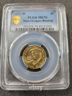 2022 Negro Leagues Baseball $5 Gold Commemorative Coin PCGS MS70 1,507 MINTED