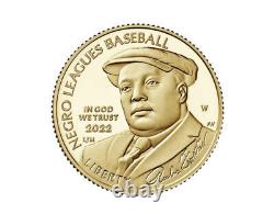 2022 Negro Leagues Baseball Proof Five-Dollar Gold Coin 22CH FREE SHIPPING