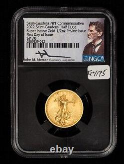 2022 Saint-Gaudens 1/2 oz Gold Private NPF Incuse Commemorative NGC SP 70 G4175