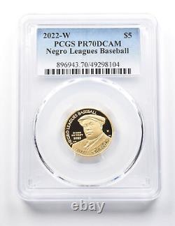 2022-W $5 Negro Leagues Baseball Gold Commemorative PR70 DCAM PCGS 9272