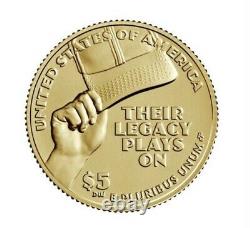 2022-W Negro Leagues BB Uncirculated Five-Dollar 90% Gold Coin 22CJ PRE-SALE