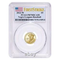 2022-W Negro Leagues Baseball $5 Gold Commemorative Proof Coin PCGS PR70 DCAM