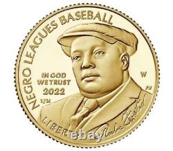 2022-W Negro Leagues Soul of Baseball PROOF $5 GOLD OGP & COA 22CH