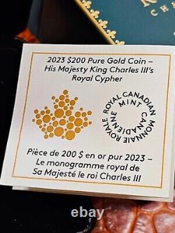 2023 $200 His Majesty King Charles III's Royal Cypher 30mm. 9999AU 1 oz. RCM