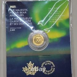 2023 Canada $5 The Majestic Polar Bear And Cubs 1/10 Ounce. 999 Gold Coin