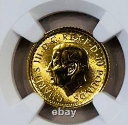 2023 G. Britain UK G£10 GOLD BRITANNIA KING CHARLES III OBV NGC MS70 FR