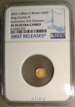 2023 Great Britain 1/40 oz Gold Coronation of King Charles III NGC PF70 UCAM