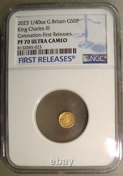 2023 Great Britain 1/40 oz Gold Coronation of King Charles III NGC PF70 UCAM