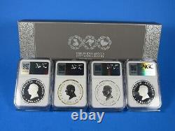 2024P Australia, 4-Coin Kangaroo, Koala, Kookaburra Type Set NGC Pf 70 Ucam ER