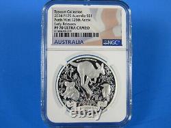 2024P Australia, 4-Coin Kangaroo, Koala, Kookaburra Type Set NGC Pf 70 Ucam ER