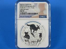 2024P Australia, 4-Coin Kangaroo, Koala, Kookaburra Type Set NGC Pf 70 Ucam ER
