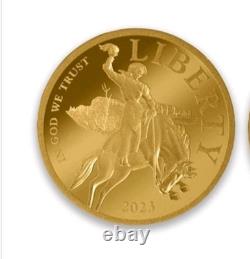 2024 Cook Islands $5.9999 Pure Gold Coin Liberty Taming the West Cowboy