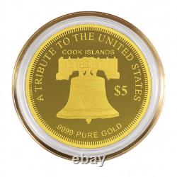 2024 Cook Islands $5.9999 Pure Gold Coin Liberty Taming the West Cowboy