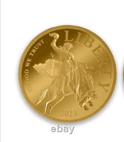 2024 Cook Islands $5.9999 Pure Gold Coin Liberty Taming the West Cowboy
