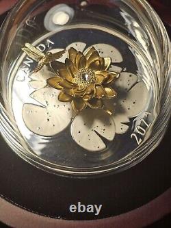 2024 Dragonfly and the Bloom Canadian Coin. Colors of Gold, Silver and Sparkles