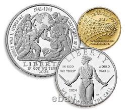 2024 Greatest Generation 3-Coin Set Gold $5, Silver $1, and Half Dollar
