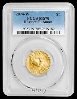 2024-W $5 Gold Harriet Tubman Commemorative PCGS MS70 LOW MINTAGE