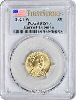2024-W Harriet Tubman Commemorative $5 Gold MS70 First Strike PCGS