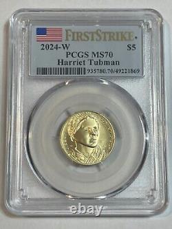 2024 W Harriet Tubman Commemorative $5 Gold PCGS MS70 First Strike