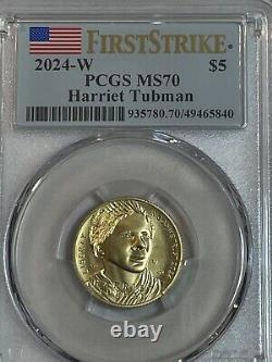 2024 W Harriet Tubman Commemorative $5 Gold PCGS MS70 First Strike
