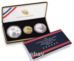 2025 U. S. Marine Corps 250th Anniversary 3 Three Coin Proof Gold Set, Presale