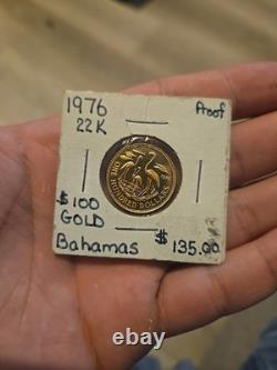 22k Gold Coin Gold Bahamas Independence 1976