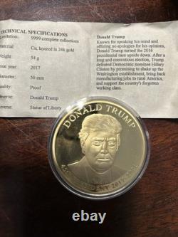 24K Gold-dipped Commemorative Medals From The American Mint With Collection Box