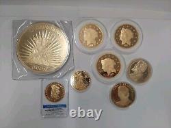 24K Gold-layered Commemorative Coins Lot Of 8 (American Mint)