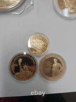 24K Gold-layered Commemorative Coins Lot Of 8 (American Mint)