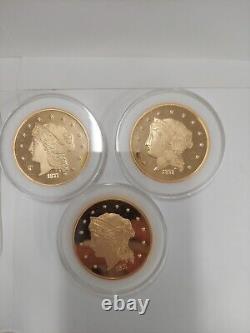 24K Gold-layered Commemorative Coins Lot Of 8 (American Mint)