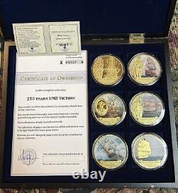 250th Aniversary HMS Victory 6pc. Commemorative Gold Coin Proof Set withCOA