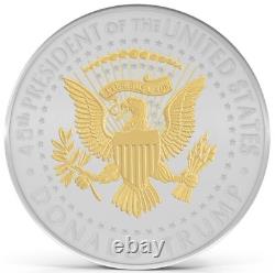 25= COINS= DONALD TRUMP 2020 SILVER GOLD Plated 45 President EAGLE COMMEMORATIVE