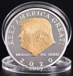 25= COINS= DONALD TRUMP 2020 SILVER GOLD Plated 45 President EAGLE COMMEMORATIVE