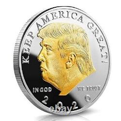 25= COINS= DONALD TRUMP 2020 SILVER GOLD Plated 45 President EAGLE COMMEMORATIVE