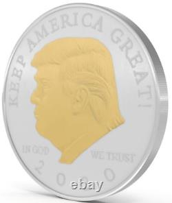 25= COINS= DONALD TRUMP 2020 SILVER GOLD Plated 45 President EAGLE COMMEMORATIVE