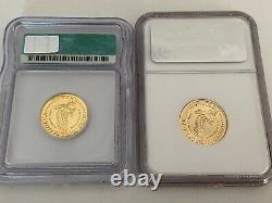 (2) 1986-w U. S. $5 Statue Of Liberty Gold Coins Ms-70 + Pr 70 Dcam