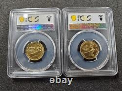 (2) 2022 Negro Leagues Baseball $5 Gold Commemorative Coins PCGS MS70 RARE