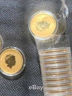 2x 2009 Australia Lunar Year of the Ox 1/10 oz. 9999 gold coins (colorized)